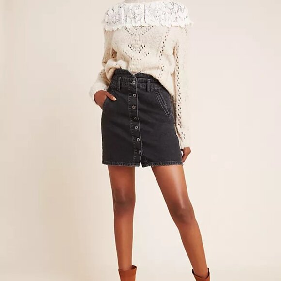 Pilcro Black Denim Mini Skirt - Picture 2 of 8